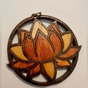 New - Handcrafted Lotus Pendant.  No chain.
